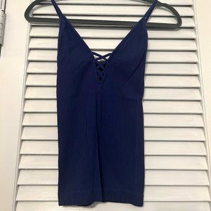 Free People, "Intimately" blue ribbed camisole
